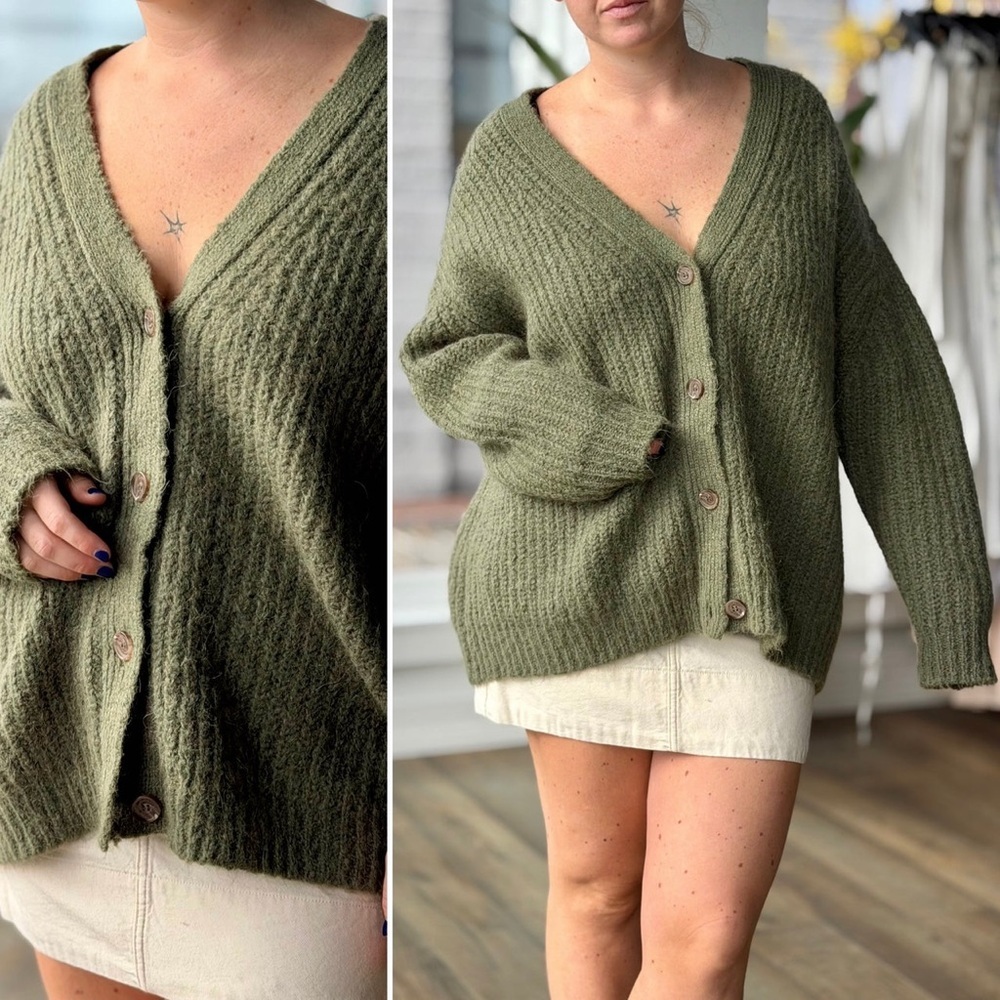 Jenni Kayne Alpaca Blend Cardigan in Sage Green Size M - Gorpcore & Naturecore